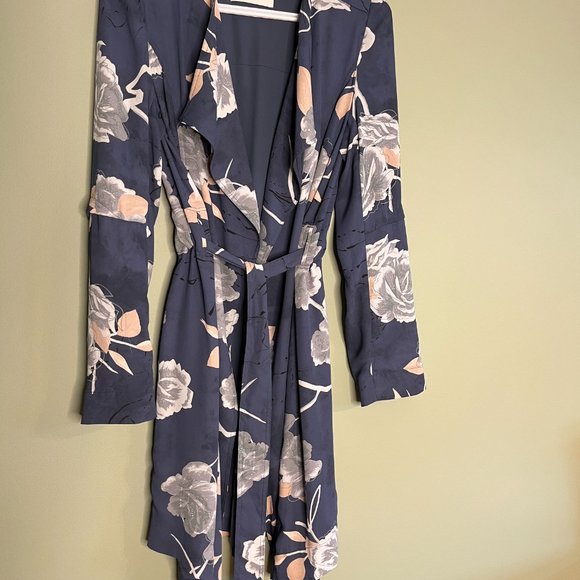 BABATON ARITZIA Quincy Jacket sz XS Floral Trench Fall Pockets Layers Tailored - Picture 10 of 15